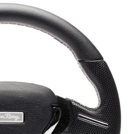 ΤΙΜΟΝΙ MONTECARLO ΤΡΙΑΚΤΙΝΟ 32 cm (ΜΑΥΡΟ/ΧΡΩΜΙΟ ECO LEATHER) Auto Moto Tyres 