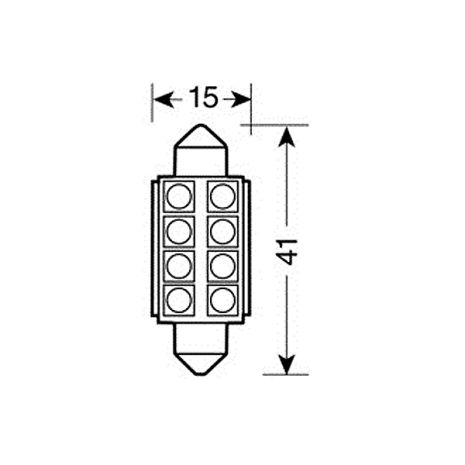 ΛΑΜΠΑΚΙ ΠΛΑΦΟΝΙΕΡΑΣ 15x41mm HYPER-LED 24 Auto Moto Tyres 