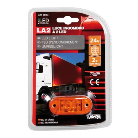 ΦΩΣ ΦΟΡΤΗΓΟΥ 2LED ΠΟΡΤΟΚΑΛΙ 24V 72mm Auto Moto Tyres 