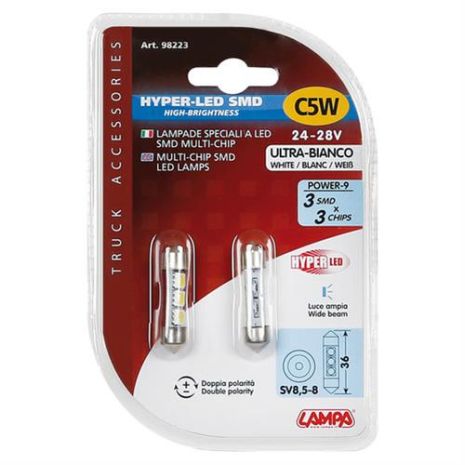 24/28V C5W SV8,5-8 HYPER-LED9 9x36mm Auto Moto Tyres 