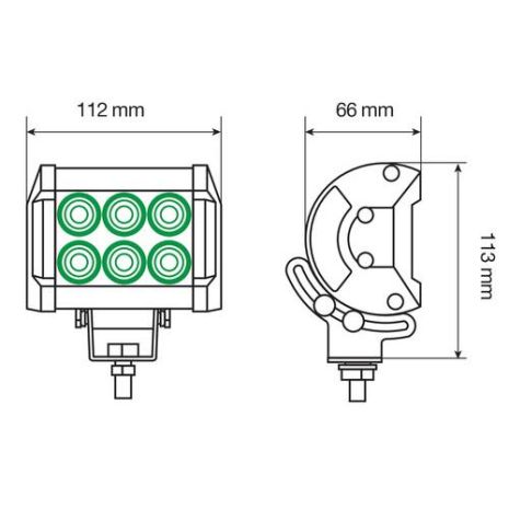 ΠΡΟΒΟΛΕΑΣ ΕΡΓΑΣΙΑΣ  CREE LED WL-7 10/32V 6LED 18W 1560LM 6.000K ΜΕ ΦΩΣ ΚΑΡΦΙ (112 x 113 x 66 mm)-1ΤΕΜ. Auto Moto Tyres 