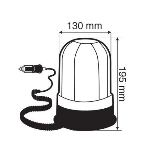 Φάρος RH-2 12V/24V Μαγνητικός με φις αναπτήρα Πορτοκαλί 130x195mm Auto Moto Tyres 