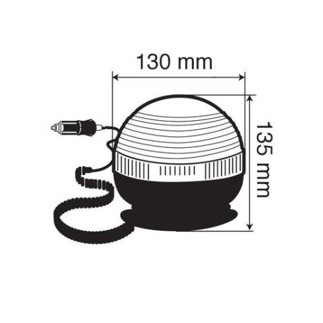 ΜΑΓΝΗΤΙΚΟΣ ΦΑΡΟΣ RH-4 12V/24V (ΠΟΡΤΟΚΑΛΙ/ΚΟΝΤΟΣ/ΣΤΡΟΓΓΥΛΟΣ ΜΕ ΦΙΣ ΑΝΑΠΤΗΡΑ - 130 Χ 135 mm) Auto Moto Tyres 