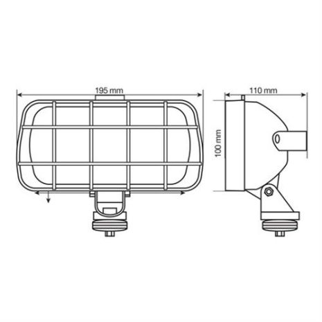 ΠΡΟΒΟΛΕΑΣ ΕΡΓΑΣΙΑΣ WB-2 12/24V (24V-H1-70W )  195x 100x 110 mm ΑΛΟΓΟΝΟΥ -1ΤΕΜ. Auto Moto Tyres 
