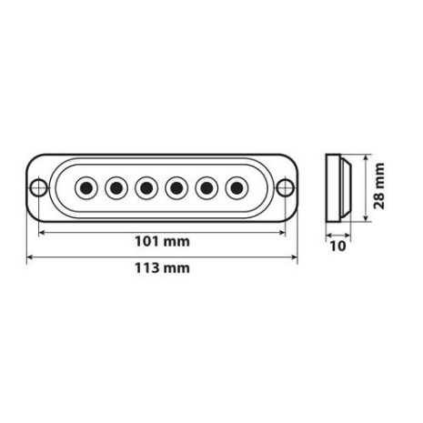 ΣΤΡΟΜΠΟ ΛΕΥΚΟ LF1 12/24V ΜΕ 6 LED 19 ΧΡΗΣΕΩΝ ΑΔΙΑΒΡΟΧΟ 113x28mm 1ΤΕΜ. Auto Moto Tyres 