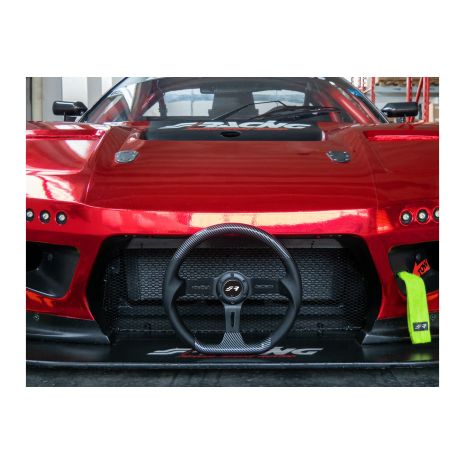 ΤΙΜΟΝΙ GIAU CARBON LOOK ΤΡΙΑΚΤΙΝΟ ΜΑΥΡΟ ΔΙΑΜΕΤΡΟΣ 350mm ΠΑΧΟΣ 70mm SIMONI RACING  - 1 τεμ. Auto Moto Tyres 