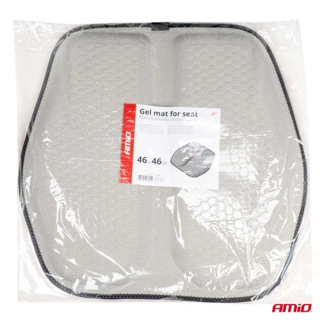 ΜΑΞΙΛΑΡΙ ΚΑΘΙΣΜΑΤΟΣ ΑΠΟ GEL ΚΑΙ ΔΙΑΠΝΕΟΝ ΥΦΑΣΜΑ 46x46cm ΓΚΡΙ ΧΡΩΜΑ AMIO - 1 Τεμ. Auto Moto Tyres 