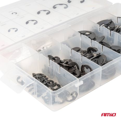 ΚΛΙΠΣ/ΑΣΦΑΛΕΙΕΣ ΕΞΩΤΕΡΙΚΕΣ E-CLIP ΜΕΤΑΛΛΙΚΑ ΣΕΤ ΔΙΑΦΟΡΑ ΜΕΓΕΘΗ AMIO - 300 τεμ. Auto Moto Tyres 