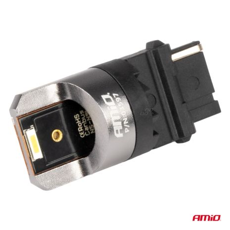 ΛΑΜΠΑΚΙΑ P27W 12/24V 6.000K 2SMD LED FULL CAN-BUS ΛΕΥΚΟ PRO SERIES AMIO - 2 Τεμ. Auto Moto Tyres 