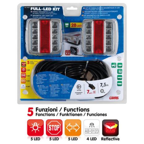 Φανάριa Τρέιλερ Πίσω με 14LED Μαγνητικά με καλώδιο 7pin 12V Auto Moto Tyres 