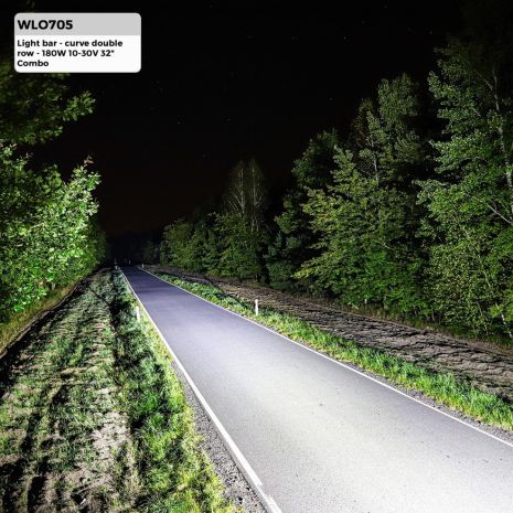 ΠΡΟΒΟΛΕΑΣ ΕΡΓΑΣΙΑΣ / ΚΥΡΤΗ ΜΠΑΡΑ LED LIGHT BAR COMBO 10-32V 180W 7200lm OSRAM 60 X 3W LED Μ814 X Π76 X Υ80 mm M-TECH - 1 TEM. Auto Moto Tyres 