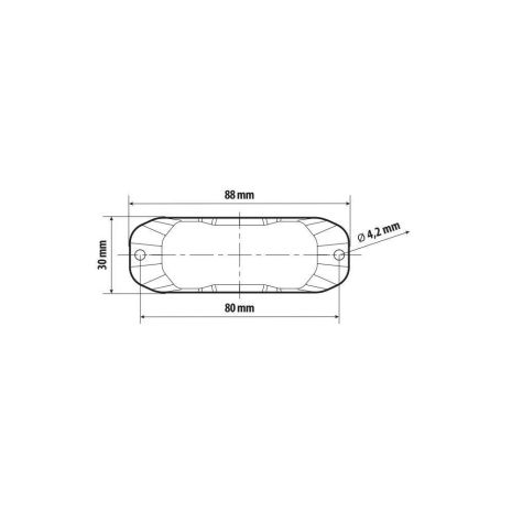 ΣΤΡΟΜΠΟ ΠΟΡΤΟΚΑΛΙ 12/24V 3 LED 4 ΧΡΗΣΕΩΝ ΑΔΙΑΒΡΟΧΟ IP67 (ΠΑΧΟΣ: 7mm) 88x30mm  LAMPA - 1 TEM. Auto Moto Tyres 