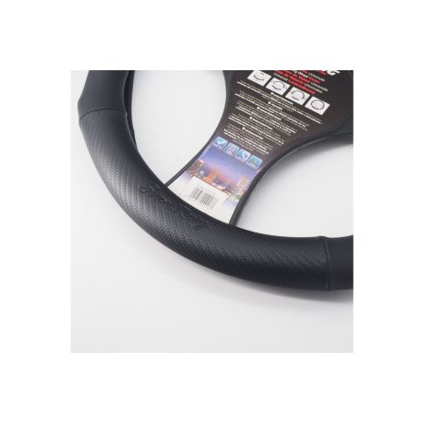 ΚΑΛΥΜΜΑ ΤΙΜΟΝΙΟΥ RACE CARBON LOOK  ΜΑΥΡΟ/CARBON/ΔΑΚΤΥΛΙΔΙ ΚΟΚΚΙΝΟ ΟΙΚΟΛΟΓΙΚΟ ΔΕΡΜΑ 37-39cm SIMONI RACING - 1 TEM. Auto Moto Tyres 