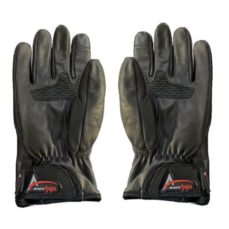 ΓΑΝΤΙΑ ΜΗΧΑΝΗΣ ΔΕΡΜΑΤΙΝΑ ΑΔΙΑΒΡΟΧΑ ΜΕ ΜΕΜΒΡΑΝΗ & ΚΟΚΚΑΛΟ ΠΡΟΣΤΑΣΙΑΣ (XL) ΜΑΥΡΟ ΧΡΩΜΑ ΜΕ ΛΟΓΟΤΥΠΟ RACE AXION - 2ΤΕΜ. Auto Moto Tyres 