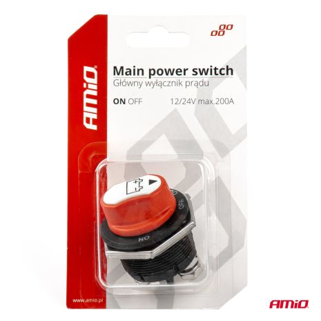 ΔΙΑΚΟΠΤΗΣ POWER-OFF ΓΕΝΙΚΟΥ ΡΕΥΜΑΤΟΣ ΜΠΑΤΑΡΙΑΣ 12>32V max200A preak1000A 3 ΛΕΙΤΟΥΡΓΙΩΝ ΑΜΙΟ - 1 ΤΕΜ. Auto Moto Tyres 