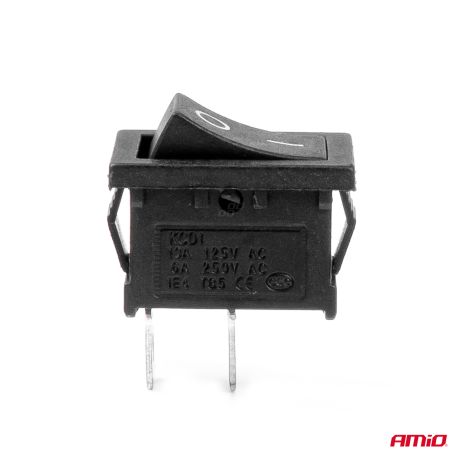 ΔΙΑΚΟΠΤΗΣ ON/OFF 3 ΕΠΑΦΩΝ 12V 20A 12mm x 19mm ΜΑΥΡΟΣ  ΑΜΙΟ - 1 ΤΕΜ. Auto Moto Tyres 