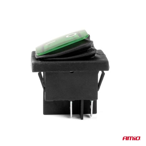 ΔΙΑΚΟΠΤΗΣ ON/OFF 4 ΕΠΑΦΩΝ 20A 12/24V ΠΡΑΣΙΝΟΣ ΦΩΤΙΣΜΟΣ ΟΡΘΟΓΩΝΙΟΣ ΑΜΙΟ - 1 ΤΕΜ. Auto Moto Tyres 