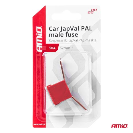 ΑΣΦΑΛΕΙΑ JapVal PAL ΑΡΣΕΝΙΚΗ 62mm 50A ΣΕ ΚΟΚΚΙΝΟ ΧΡΩΜΑ AMIO - 1 Τεμ. Auto Moto Tyres 