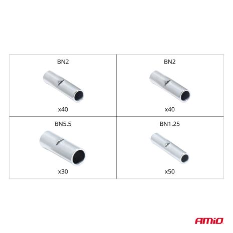 ΣΥΝΔΕΣΜΟΙ ΚΑΛΩΔΙΩΝ ΜΕΤΑΛΛΙΚΟΙ 3 ΜΕΓΕΘΗ (BN 1.25/BN 2/BN 5.5) AMIO - 160 τεμ. Auto Moto Tyres 