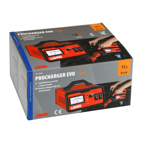 ΦΟΡΤΙΣΤΗΣ ΜΠΑΤΑΡΙΑΣ PROCHARGER EVO 8STEP 12/24V 0-15A 5>190Ah LED ΜΕ ΑΜΠΕΡΟΜΕΤΡΟ​ LAMPA - 1 ΤΕΜ. Auto Moto Tyres 