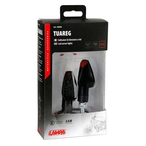 TUAREG ΦΛΑΣ LED ΜΟΤΟ 12V (ΜΑΥΡΟ - 65 Χ 26 mm) - 2 ΤΕΜ. Auto Moto Tyres 