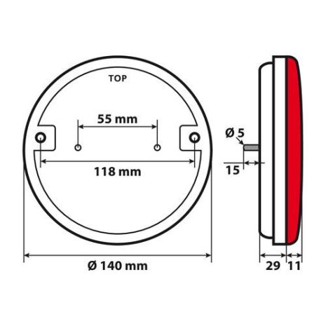 ΦΩΣ ΦΟΡΤΗΓΟΥ ΠΙΣΩ 12/24V O-LED 29LED 3 ΧΡΗΣΕΩΝ ΣΤΡΟΓΓΥΛΟ 140mm 1ΤΕΜ. Auto Moto Tyres 