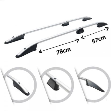 ΜΠΑΡΕΣ ΟΡΟΦΗΣ ΓΙΑ RENAULT KANGOO 1996-2007 ΠΑΡΑΛΛΗΛΕΣ L1 ΑΛΟΥΜΙΝΙΟΥ ΑΣΗΜΙ ΟMTEC - 2 TEM. Auto Moto Tyres 