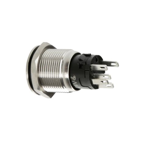 ΔΙΑΚΟΠΤΗΣ ΜΠΟΥΤΟΝ (BUTTON) 12/24V 5Amax 5PIN IP65 ON/OFF ME LED ΠΟΡΤΟΚΑΛΙ ΑΝΟΞΕΙΔΩΤΟ ΑΤΣΑΛΙ LAMPA - 1 TEM. Auto Moto Tyres 