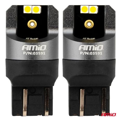 ΛΑΜΠΑΚΙΑ W21/5W 7443 12/24V 6.000K 4xSMD LED CAN-BUS ΛΕΥΚΟ PRO SERIES AMIO - 2 Τεμ. Auto Moto Tyres 