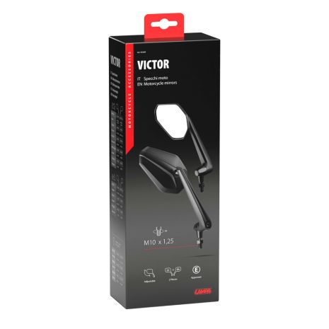 ΚΑΘΡΕΠΤΕΣ MOTO VICTOR M10x1,25 DX+SX ΣΕ ΜΑΥΡΟ ΧΡΩΜΑ LAMPA - 2 ΤΕΜ. Auto Moto Tyres 