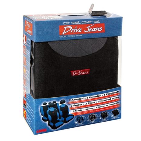 ΚΑΛΥΜΜΑΤΑ ΚΑΘΙΣΜΑΤΩΝ "DRIVE-JEANS" ΣΕΤ - ΓΚΡΙ Auto Moto Tyres 