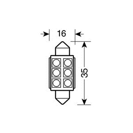 ΛΑΜΠΑΚΙ ΠΛΑΦΟΝΙΕΡΑΣ 16x35mm HYPER-LED Auto Moto Tyres 