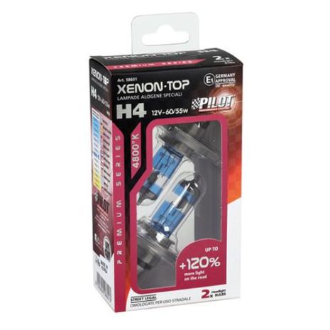 H4 12V 60/55W P43t XENON TOP 4.800K +120% φως  2τεμ. Auto Moto Tyres 