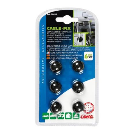 Διπλό Κλιπ Καλωδίων Διπλό Αυτοκόλλητο 6 τεμ. Auto Moto Tyres 