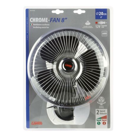 ΑΝΕΜΙΣΤΗΡΑΣ CHROME FAN 12V/16W (ΜΕ ΦΙΣ ΑΝΑΠΤΗΡΑ ΚΑΙ ΒΕΝΤΟΥΖΑ - Φ 20 cm) Auto Moto Tyres 