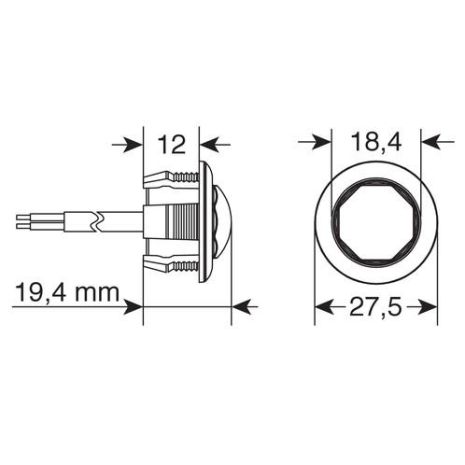 ΦΩΣ ΟΓΚΟΥ 12/24V LED ΛΕΥΚΟ ΣΤΡΟΓΓΥΛΟ 19,5mm 1ΤΕΜ. Auto Moto Tyres 