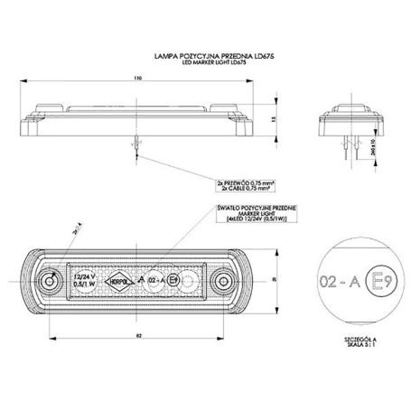ΦΩΣ ΟΓΚΟΥ LD675 12/24V 4LED HORPOL ΛΕΥΚΟ (10,5 x 3 cm) -1ΤΕΜ. Auto Moto Tyres 