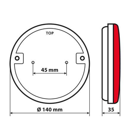 ΦΩΣ ΠΙΣΩ ΑΡΙΣΤΕΡΟ 12/24V DYNAMIC-O 140 mm ΜΕ 29 LED 3 ΧΡΗΣΕΙΣ ΟΜΙΧΛΗΣ/ΘΕΣΕΩΣ/ΦΛΑΣ (ΚΟΚΚΙΝΟ/ΠΟΡΤΟΚΑΛΙ) - 1 ΤΕΜ. Auto Moto Tyres 