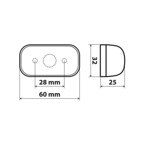 ΦΩΣ ΟΓΚΟΥ 10-30V ΜΕ 4 LED ΛΕΥΚΟ 60x32x25mm  1ΤΕΜ. Auto Moto Tyres 