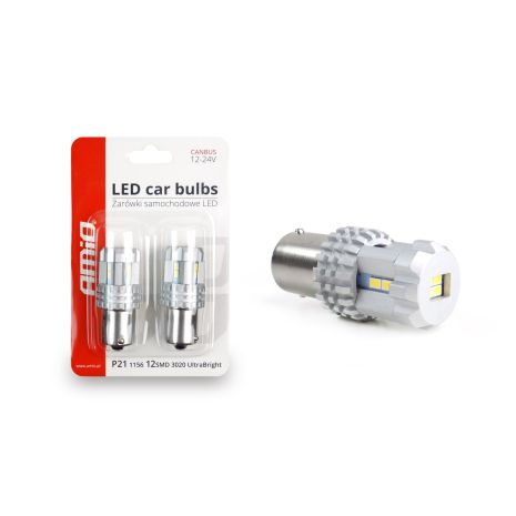 P21W BA15s 12/24V 22LED SMD ULTRABRIGHT CANBUS ΛΕΥΚΟ 2ΤΕΜ. Auto Moto Tyres 