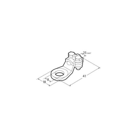 ΑΚΡΟΔΕΚΤΕΣ ΚΑΛΩΔΙΩΝ ΜΠΑΤΑΡΙΑΣ 25mm²  ΜΕ ΤΡΥΠΑ 8mm ΜΕ ΠΛΑΚΑ ΣΥΣΦΙΞΗΣ 2ΤΕΜ Auto Moto Tyres 