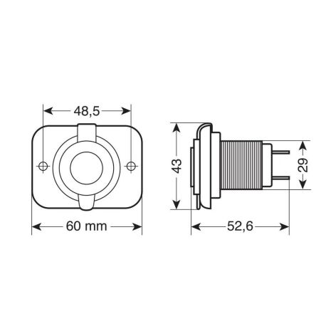 ΠΡΙΖΑ USB ΜΕ ΚΑΠΑΚΙ ΚΑΙ 2 ΘΥΡΕΣ USB (A+C) 12/24V 3000mA 15W ΜΑΥΡΗ FAST CHARGE LAMPA - 1 TEM. Auto Moto Tyres 
