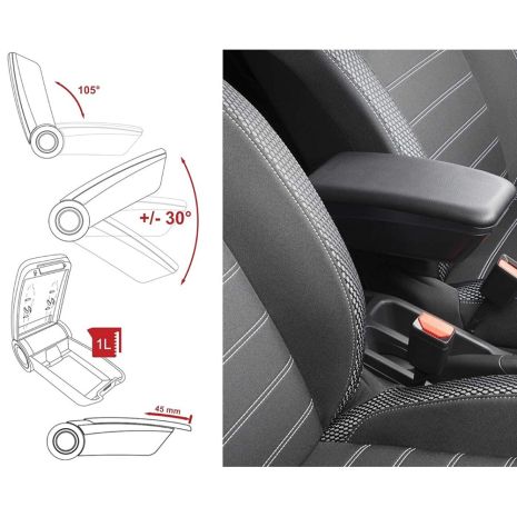 Ολοκληρωμένος Τεμπέλης Καθίσματος ARMSTER 3 PLUG & PLAY για VW T5 LHD 2003-2016 / VW T6 LHD 2016-2022 / VW T7 LHD 2022+ / VW ID Buzz LHD 2022+ / VW ID.4 LHD 2021+ / VW ID.5 LHD 2022+ (2 θέσεων με Εργοστασιακό Υποβραχιόνιο) από Πλαστικό και Vegan Δέρμα Auto Moto Tyres 