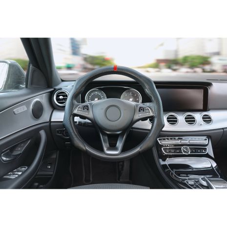 ΗΜΙ-ΚΑΛΥΜΜΑ ΤΙΜΟΝΙΟΥ MICROFIBRE ΜΑΥΡΟ ΧΡΩΜΑ ΜΕ ΚΟΚΚΙΝΗ ΡΙΓΑ OVER GRIP LAMPA - 1 τεμ. Auto Moto Tyres 