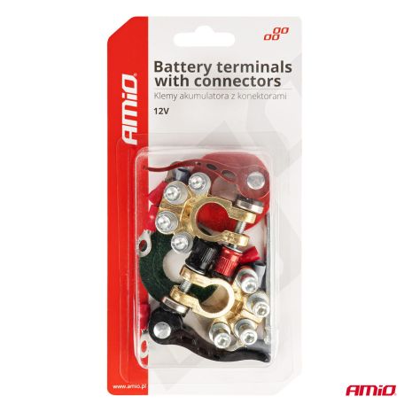 ΠΟΛΟΙ ΜΠΑΤΑΡΙΑΣ / ΑΚΡΟΔΕΚΤΕΣ 12V 40A ΜΕ ΣΦΙΓΚΤΗΡΕΣ & ΣΥΝΔΕΣΜΟΥΣ ΚΕΦΑΛΗΣ AMIO - ΣΕΤ Auto Moto Tyres 