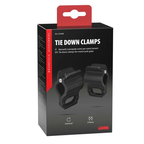 ΣΦΙΓΚΤΗΡΕΣ ΣΤΕΡΕΩΣΗΣ MOTO TIE DOWN CLAMPS ΓΙΑ ΣΤΗΡΙΞΗ ΑΠΟ ΤΑ ΧΕΡΟΥΛΙΑ ΣΕ ΜΑΥΡΟ ΧΡΩΜΑ LAMPA - 2 ΤΕΜ. Auto Moto Tyres 