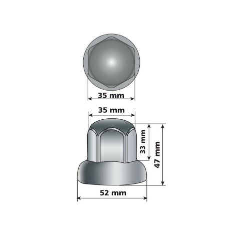 ΚΑΠΑΚΙΑ ΠΑΞΙΜΑΔΙΩΝ/ΜΠΟΥΛΟΝΙΩΝ ΦΟΡΤΗΓΟΥ INOX (STAINLESS STEEL) 32mm LAMPA - 500 ΤΕΜ. Auto Moto Tyres 