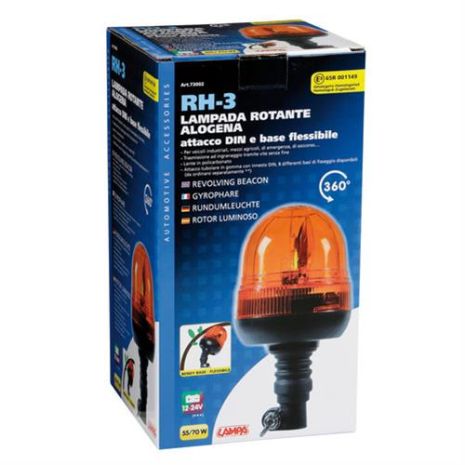 Φάρος με ελαστική βάση RH-3 12V/24V με DIN 125x235mm Auto Moto Tyres 