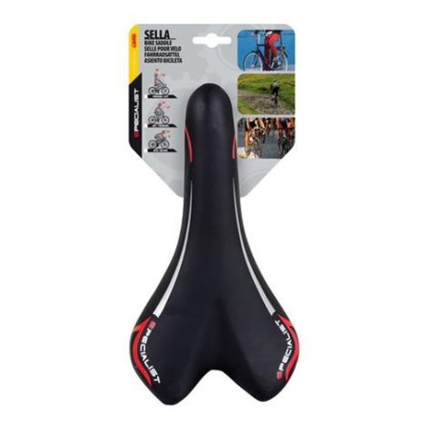 Σέλα ποδηλάτου (270x150mm /450gr ) μαύρη/κόκκινη Dynamic MTB/Racing S-8 Selle/Saddles Specialist Auto Moto Tyres 