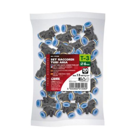 ΣΥΝΔΕΣΜΟΣ ΑΕΡΑ L-1 6mm max 13BAR (T) ΤΡΙΠΛΟΣ 20ΤΕΜ. Auto Moto Tyres 